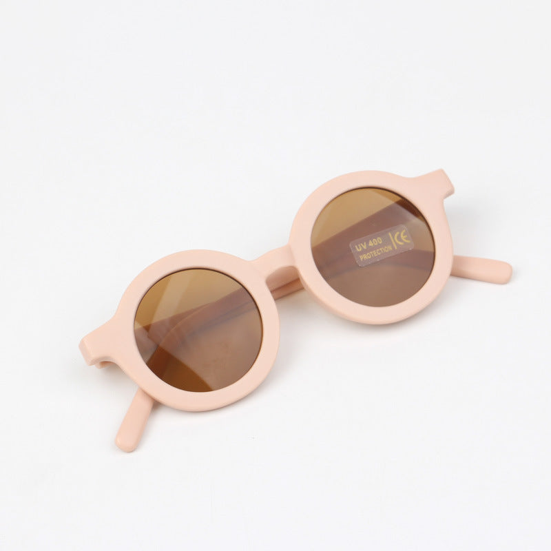 Children Round Frame Retro Mocha Glasses