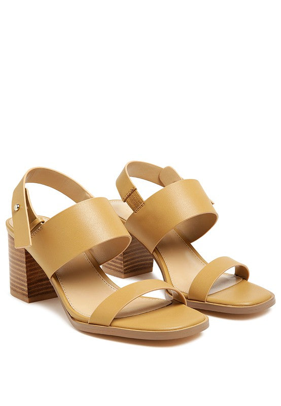 RAG&CO GERTUDE SLINGBACK BLOCK HEEL LEATHER SANDAL