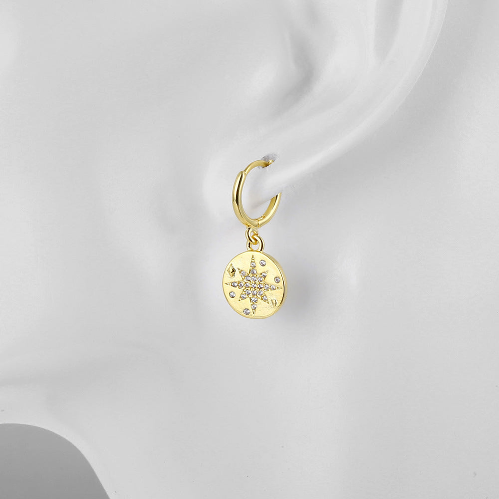 INS Wind Sky Map XINGX Zircon Earrings