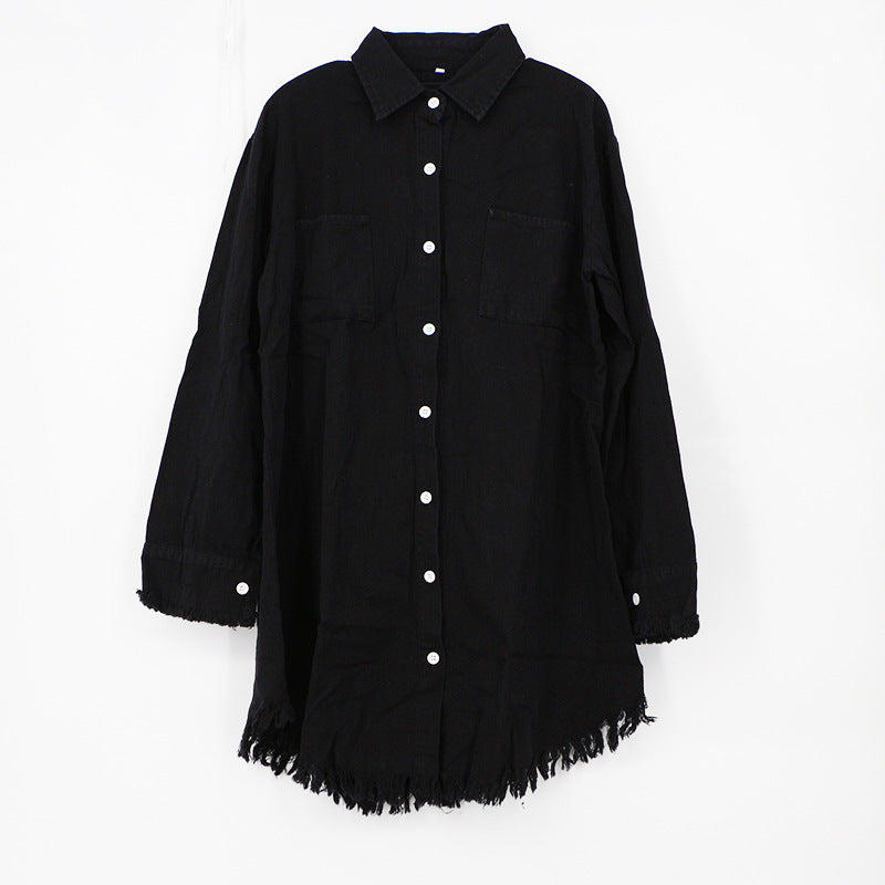 Fashion Fringed Denim Shirt