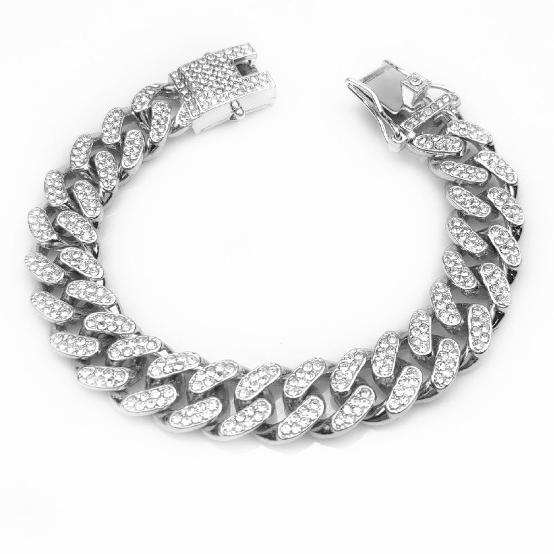 Dense Diamond Men's Cuban Link Chain Necklace Hip Hop