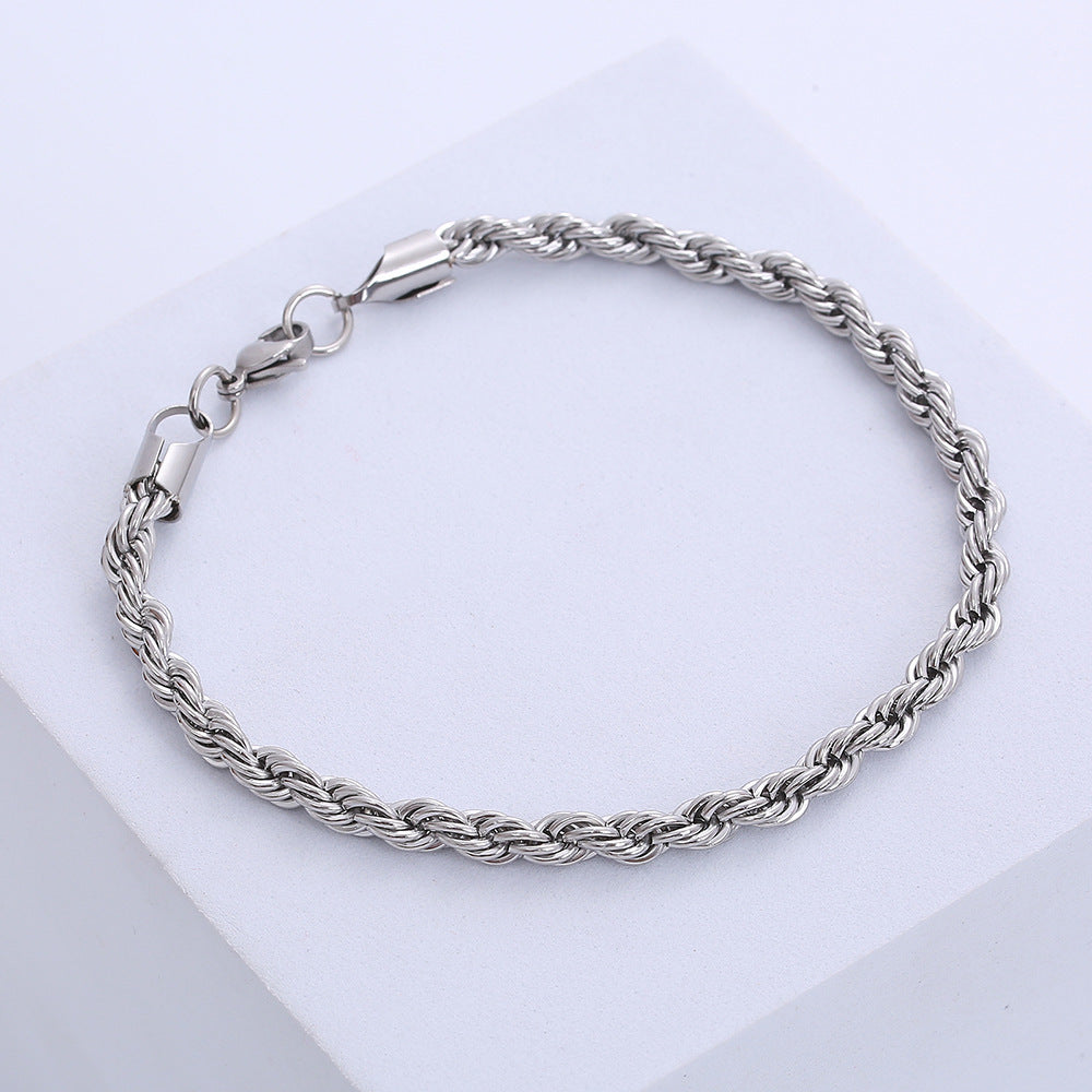 Vacuum Color-preserving Electroplated Gold Steel Stainless Steel Twist Bracelet