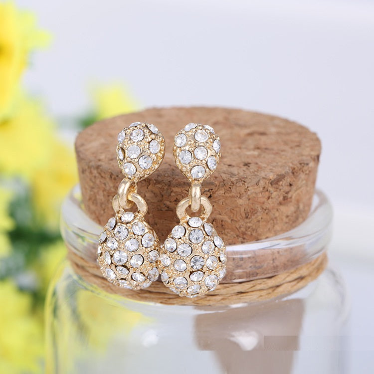 Vintage Luxury Diamond Drop Crystal Earring Ear Clip