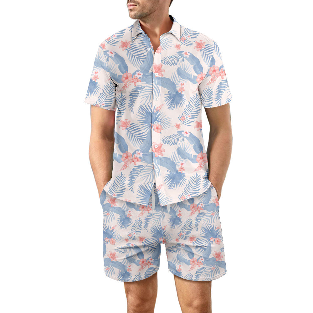 Digital Printed Beach Short Sleeve Shorts