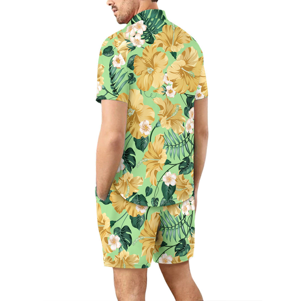 Digital Printed Beach Short Sleeve Shorts