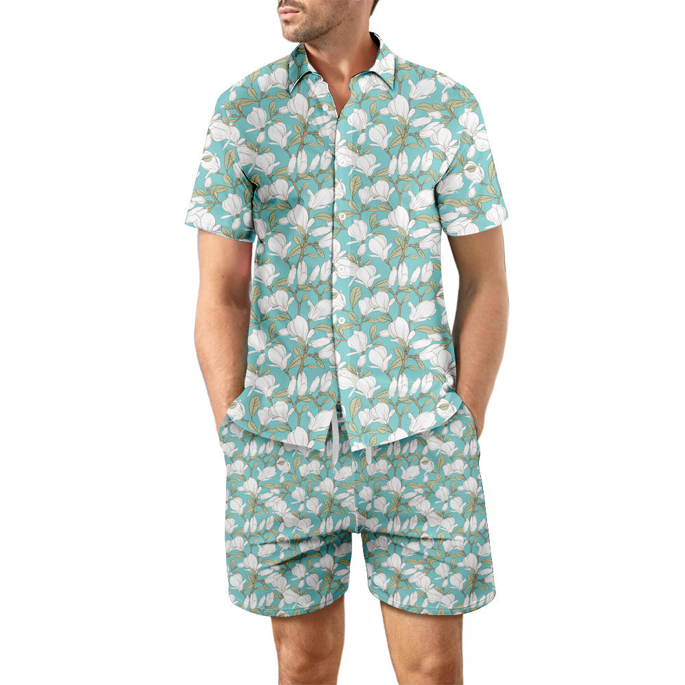 Digital Printed Beach Short Sleeve Shorts