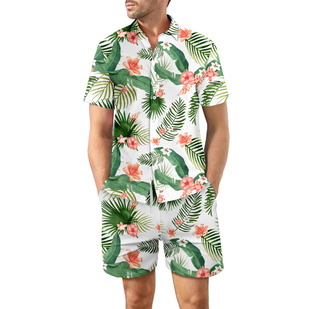 Digital Printed Beach Short Sleeve Shorts