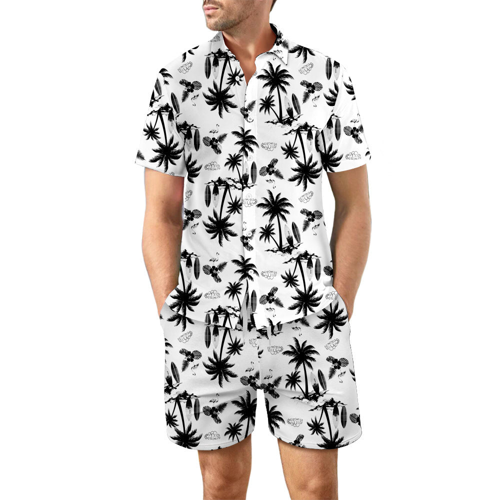 Digital Printed Beach Short Sleeve Shorts