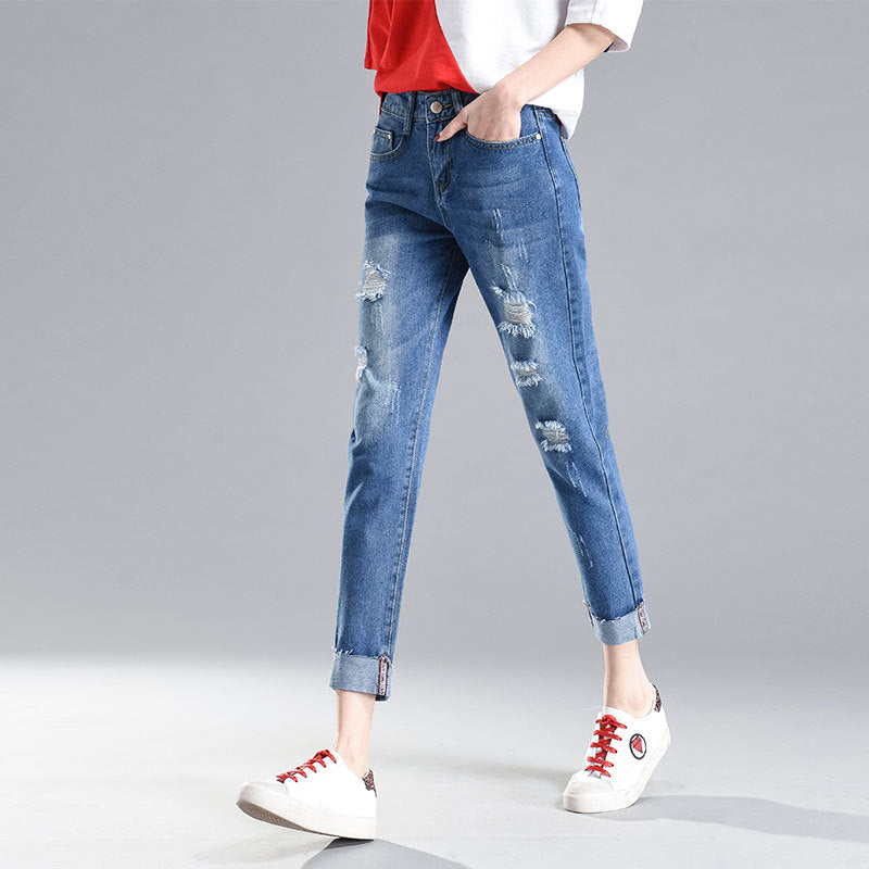 Women's Ripped Jeans Loose Spring And Summer New Style