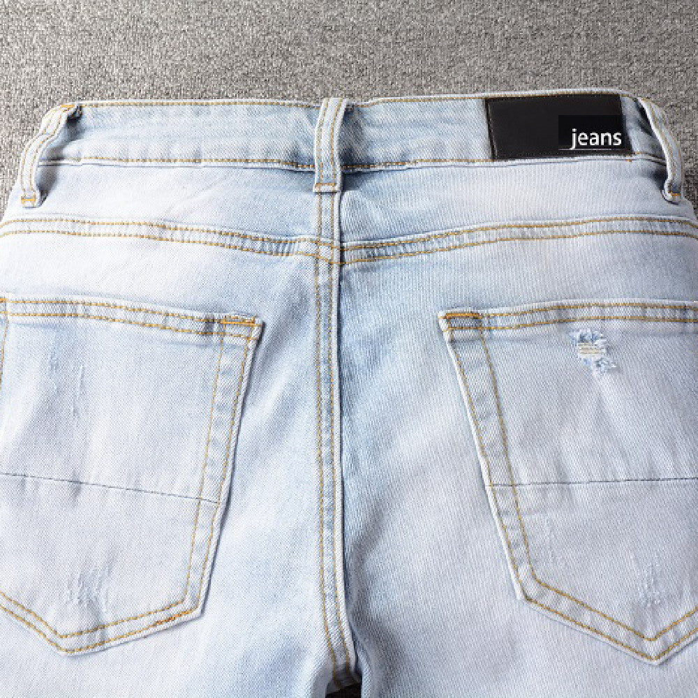 Light Blue Broken Hole Jeans