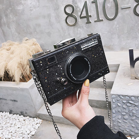 Women's Fashion Simple Sequin Camera Box Bag