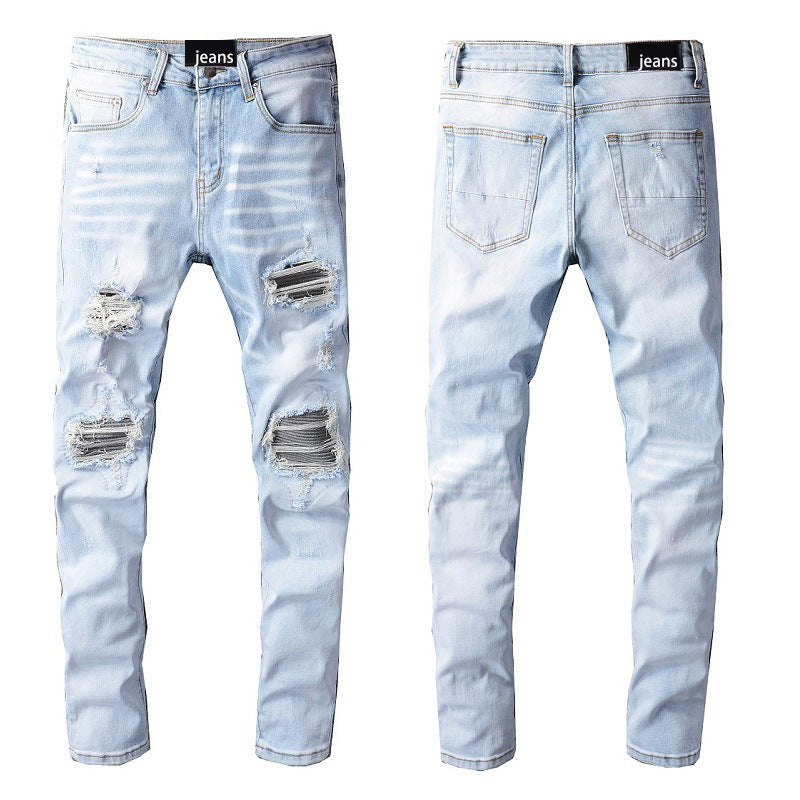 Light Blue Broken Hole Jeans